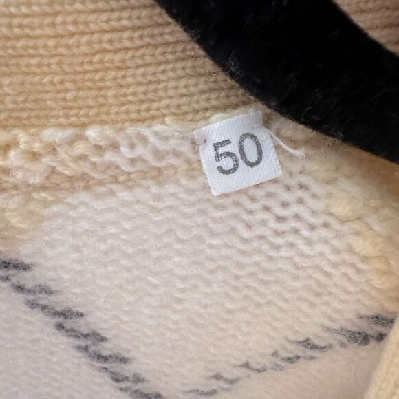 Vintage MALO by Janet Brown 100% Cashmere Yellow Argyle Button Down Vest Sz 50 - Picture 7 of 7